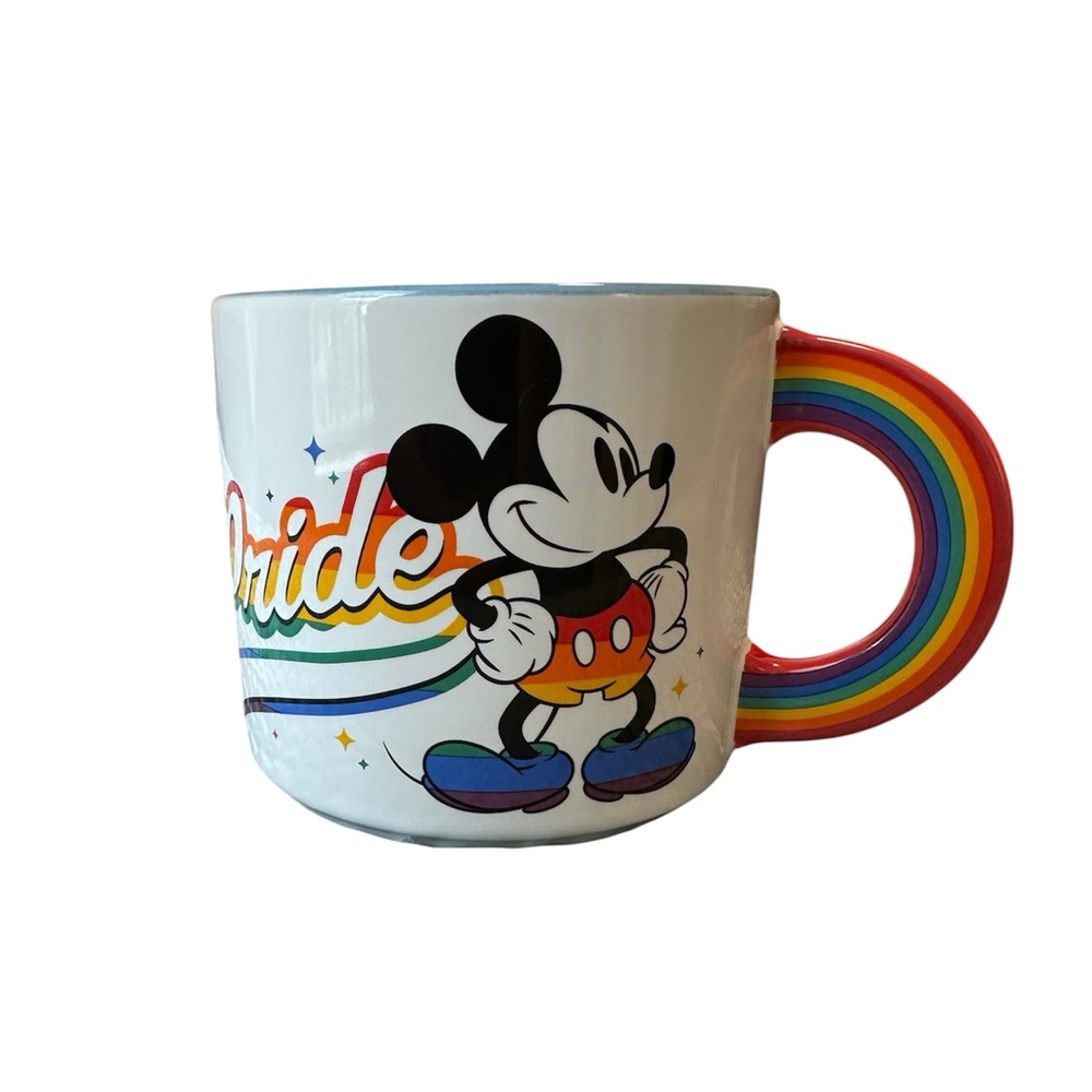 “Disney Mickey Mouse Pride Mug with Rainbow Handle – Exclusive & Colorful”